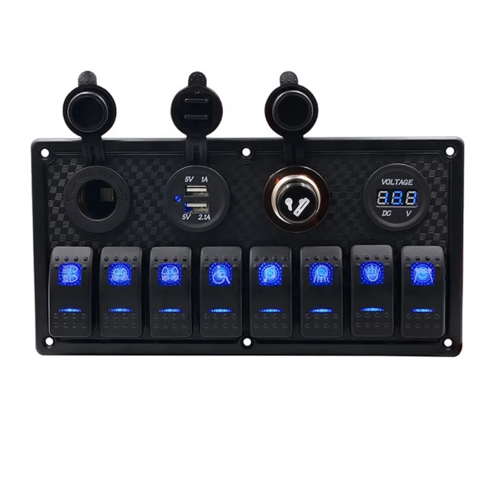 Karavan Paneli USB`li 8`li Sigortalı