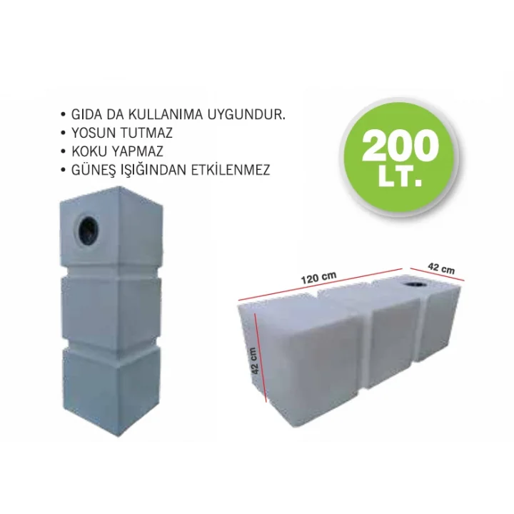 Karavan Su Deposu 200 Lt Siyah