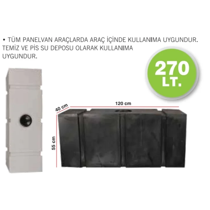 Karavan Su Deposu 270 Litre Siyah
