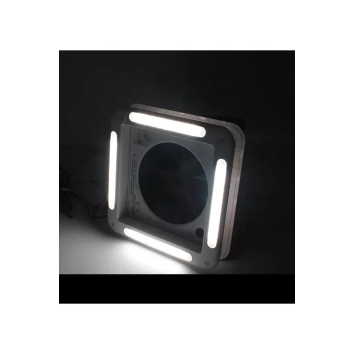 Karavan Tavan Heki 12V 42*42 cm Led Işıklı Çift Yönlü Fanlı Sineklikli