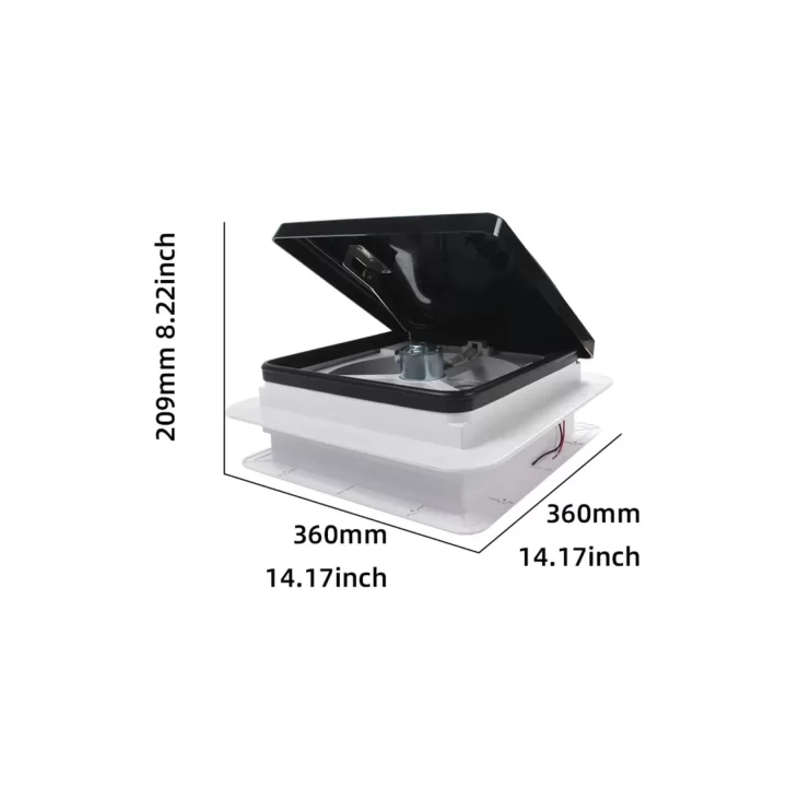 Karavan Tavan Heki 36x36cm Led Işıklı Çift Yönlü Fanlı Sineklikli