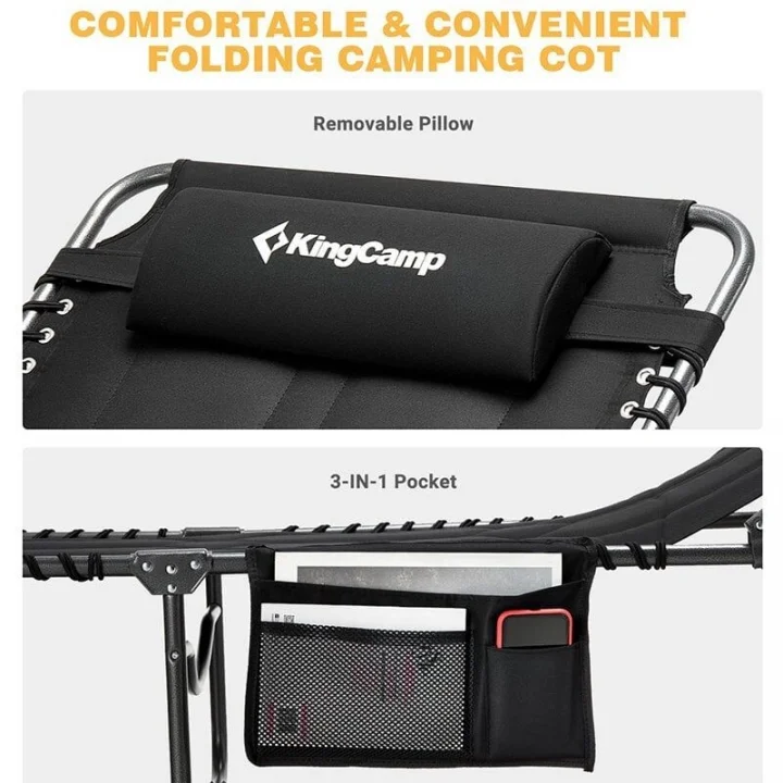 Kingcamp Bavaria Cozy Cot Siyah Sezlong