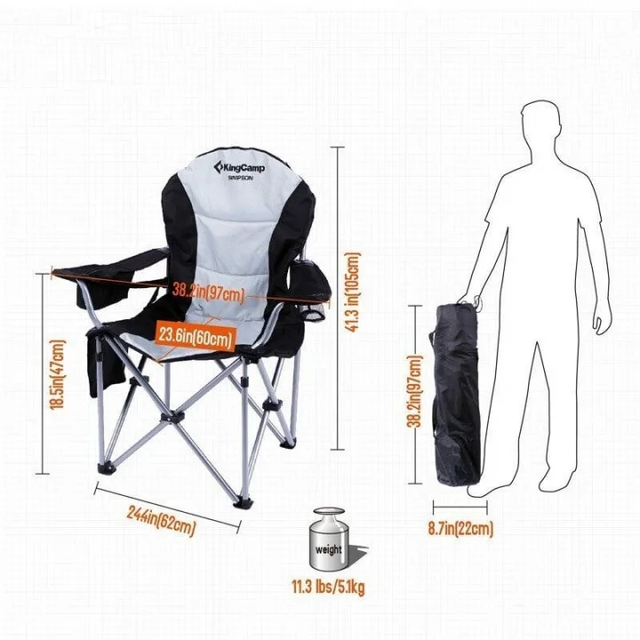 Kingcamp Deluxe Sandalye (Siyah/gri)