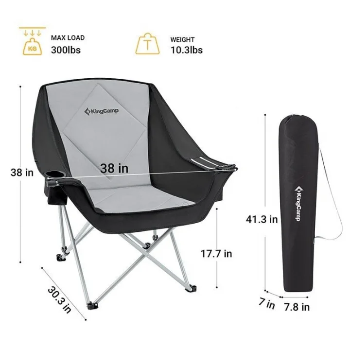 Kingcamp Paulowbia Siyah/gri Sandalye