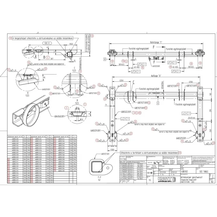 KNOTT 1350 kg Amortisörlü Bağımsız Süspansiyonlu Frenli Dingil (1200 mm)