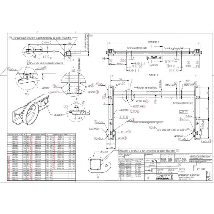 Knott 1350 kg Bağımsız Süspansiyonlu Dingil 1400 mm