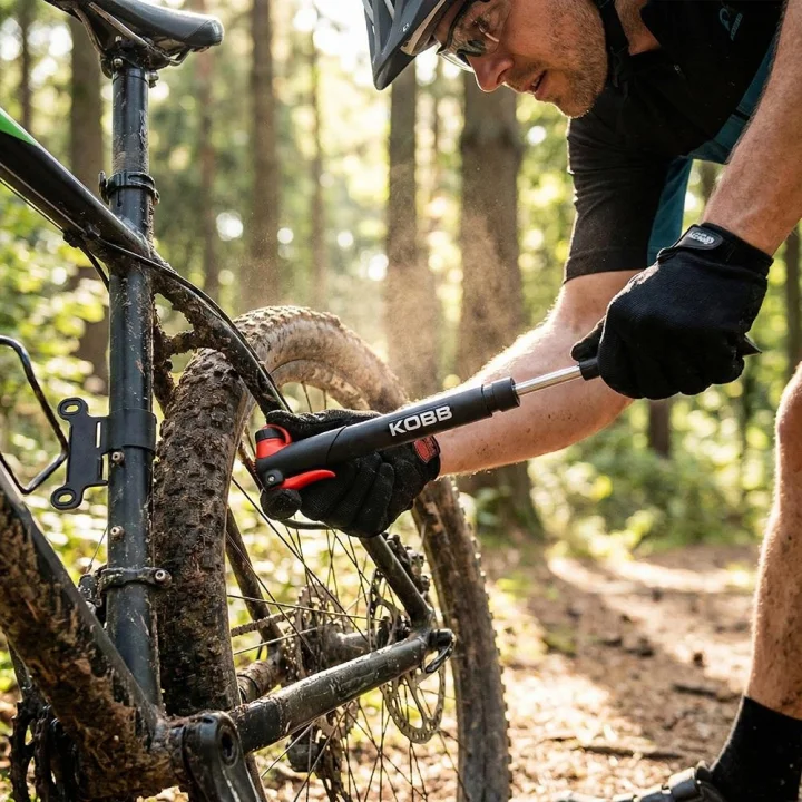 KOBB KB21 87 PSI Bisiklet Lastik Şişirme Taşınabilir Mini El Pompası + Bisiklet Montaj Aparatı
