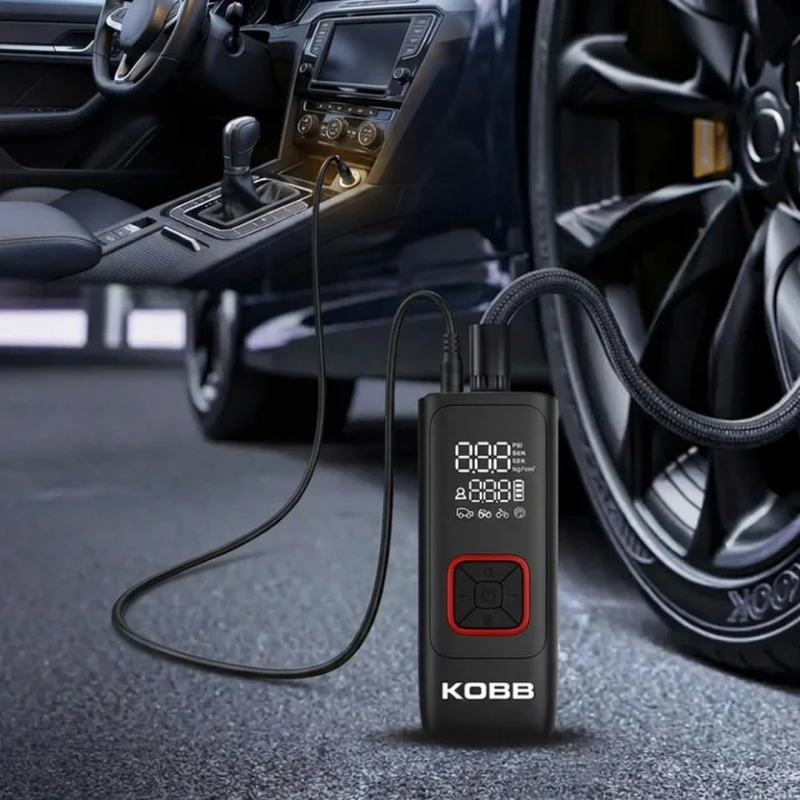 KOBB KB426 12V / Şarjlı Li-ion 150 PSI Dijital Göstergeli Akıllı Lastik Şişirme Pompası+ Powerbank + SOS + Led Lamba