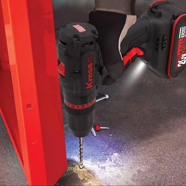 Kress KUC30.1 20Volt/2.0Ah Li-ion 60Nm Çift Akülü Kömürsüz Profesyonel Şarjlı Darbeli Matkap