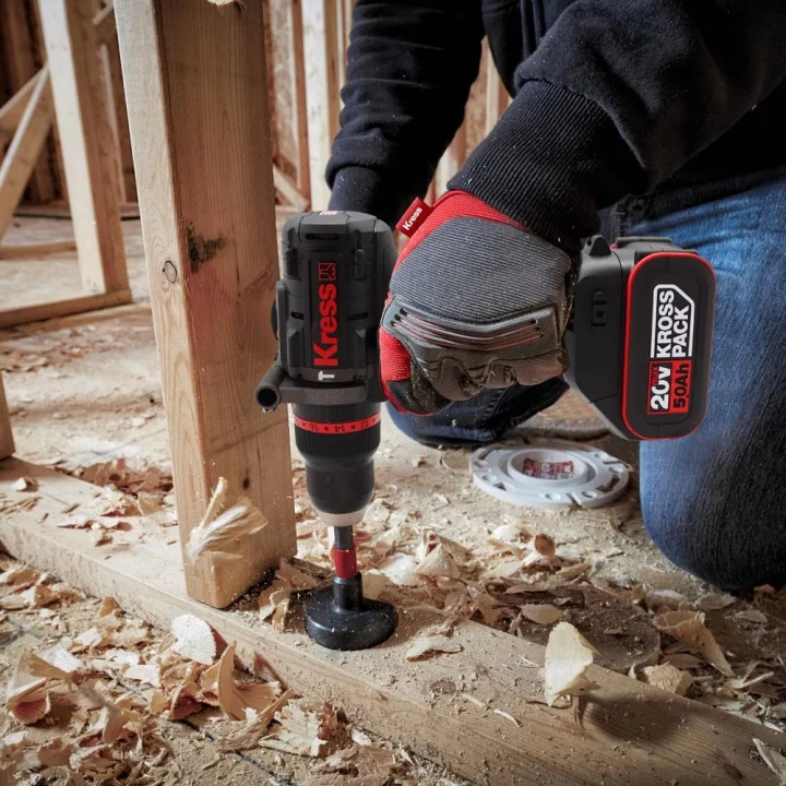 Kress KUC33.1 20Volt/5.0Ah Li-ion 95Nm Çift Akülü Kömürsüz Profesyonel Şarjlı Darbeli Matkap