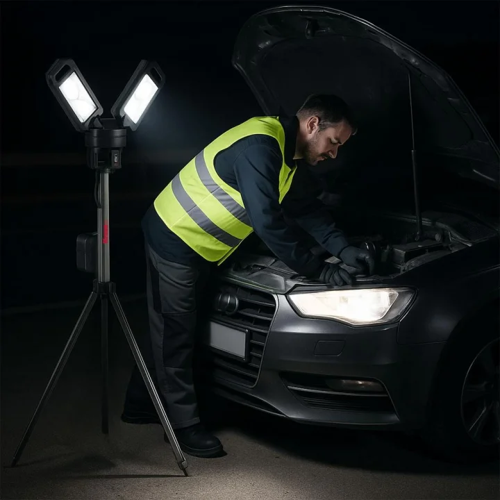 Kress KUF09.9 20Volt 2000/4500 Lümen Profesyonel Kule Tipi Teleskopik Katlanabilir LED Projektör (Akü Dahil Değildir)