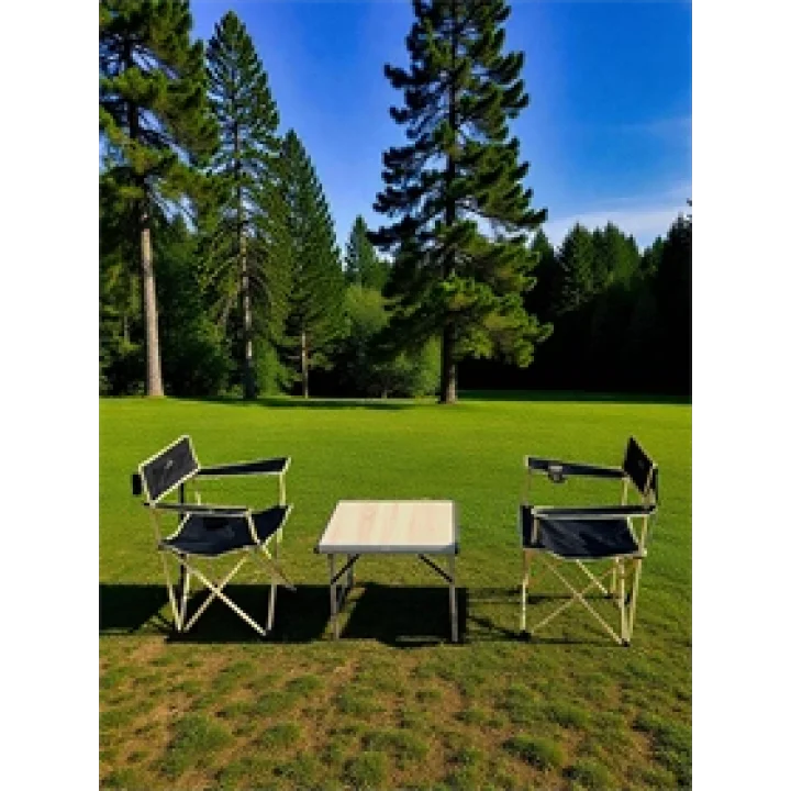 Mdf Katlanır Masa Küçük + 2 Mogan Sandalye Set