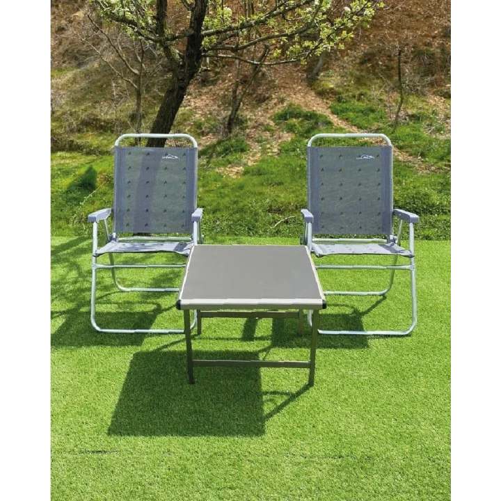 Mdf Katlanır Masa Küçük + 2 Plaj Sandalye Set