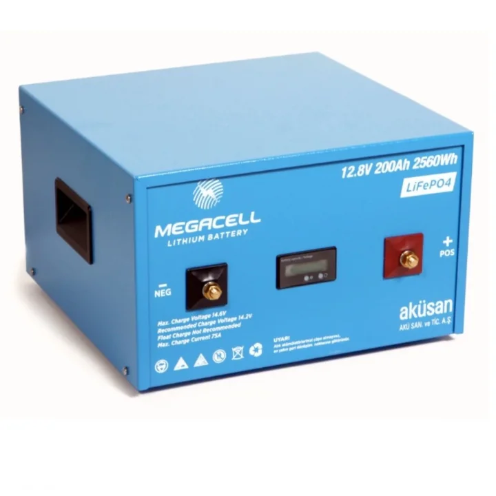 Megacell 12.8V 200Ah (Bluetooth) LiFePO4 Lityum Demir Fosfat Akü(ABS Kasa)