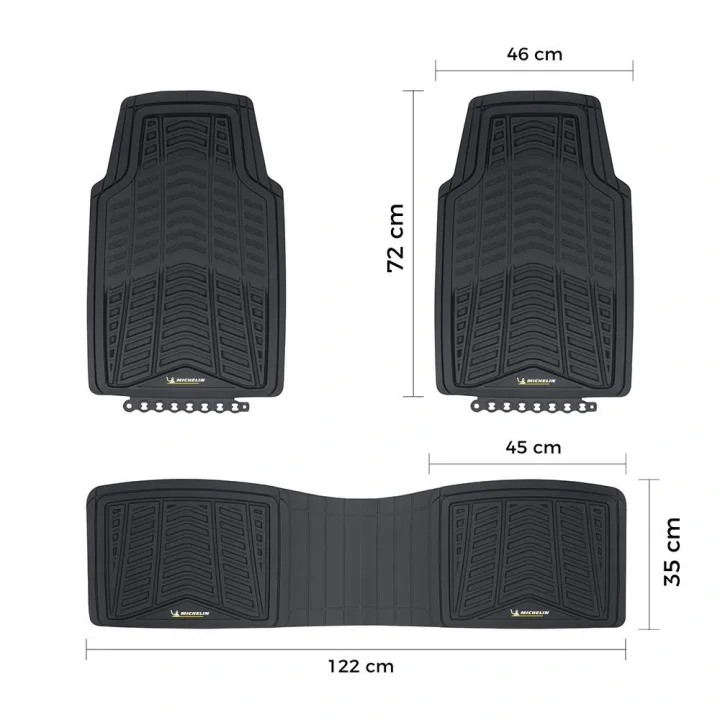 Michelin MC33863 Tüm Araçlara Uyumlu 3 Parça Üniversal 3D Havuzlu Oto Paspas