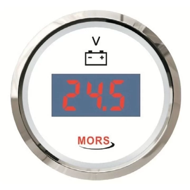 Mors Beyaz Dijital Voltmetre 12-24V