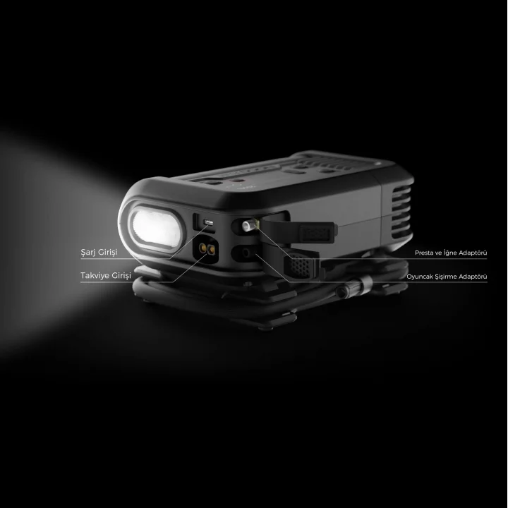 NOCO AX65 12V Lityum 2000Amp Akıllı Akü Takviye + Pompa + Powerbank + Led Lamba