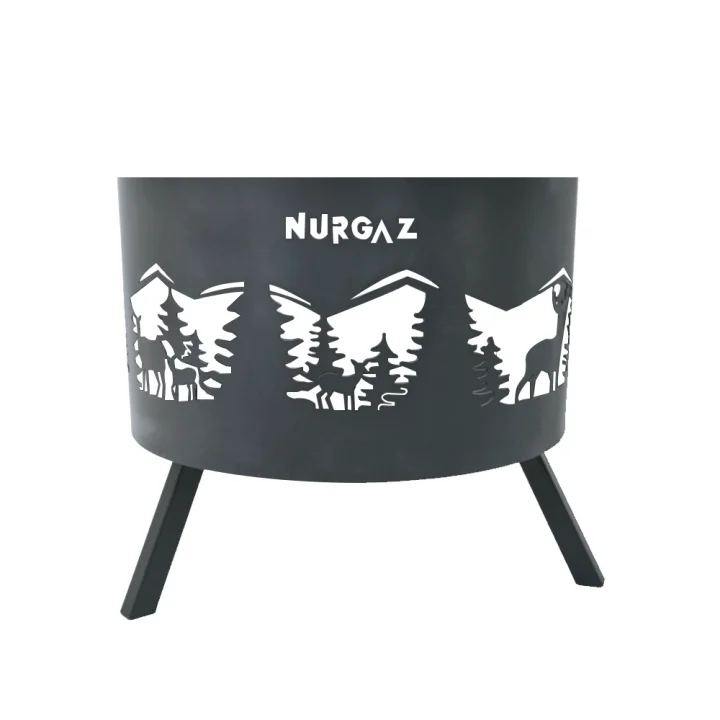 NURGAZ ORMAN ŞÖMİNESİ GEYİK DESEN IZGARALI