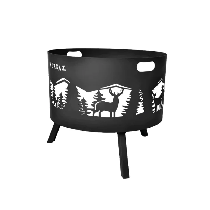 NURGAZ ORMAN ŞÖMİNESİ GEYİK DESEN IZGARALI