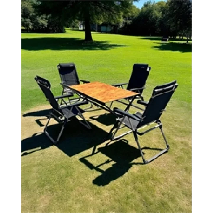 Odin Kamp Masası + 4 Lüx Sandalye Set