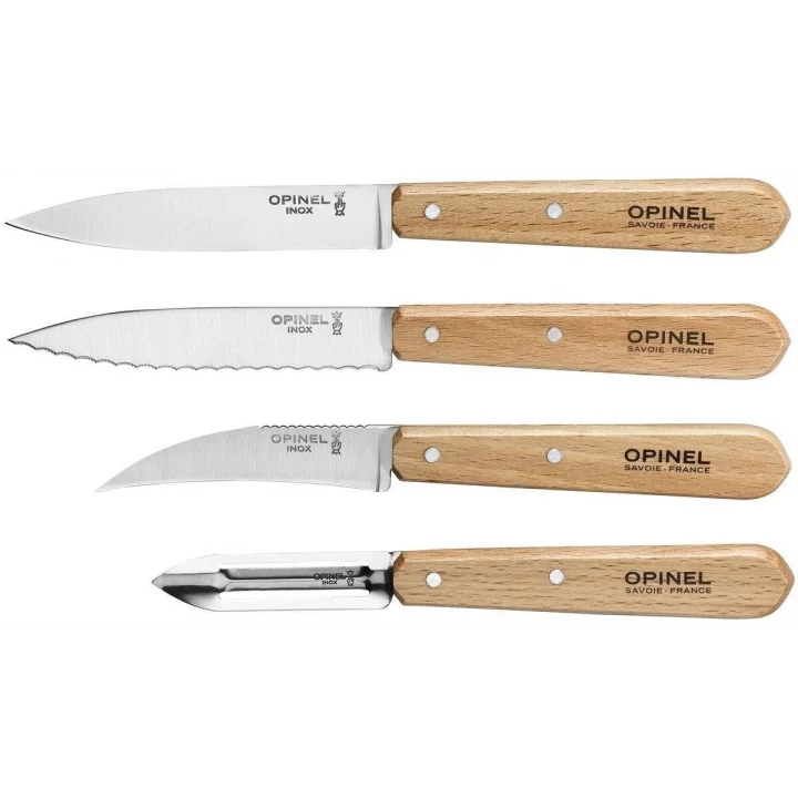 Opinel 4 Lu Ahşap Sap Bıçak Seti (001300)