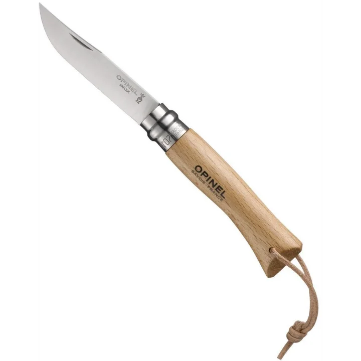 Opinel Inox 7 No Ahşap Deri Askılı Çakı (001372)