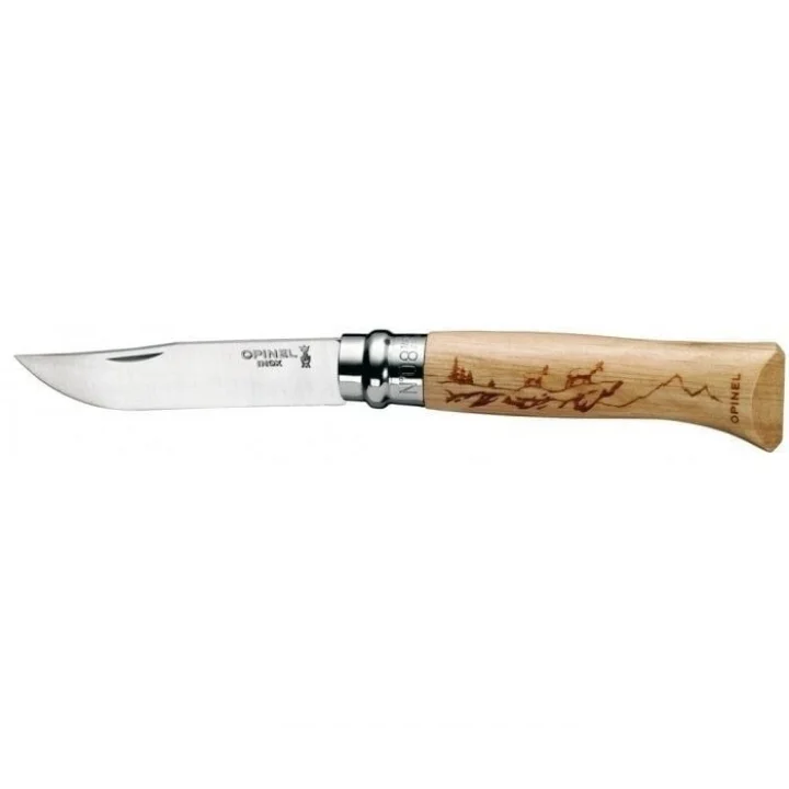 Opinel Inox Gurgen Saplı İşlemelii 8 No Çakı (001361)