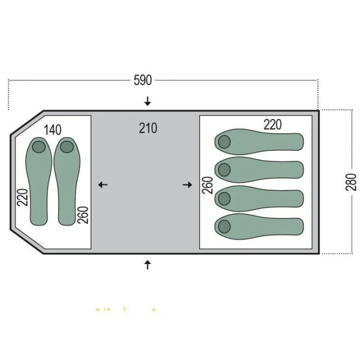 Pinguin Omega6 Yeşil 6 Kişilik Çadır