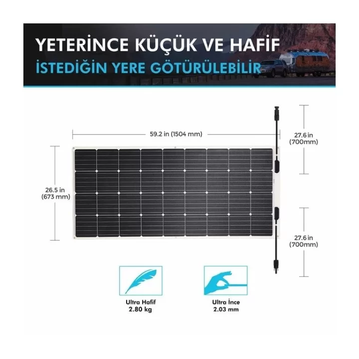 Renogy Güneş Paneli 175 Watt 12V (Monokristal)