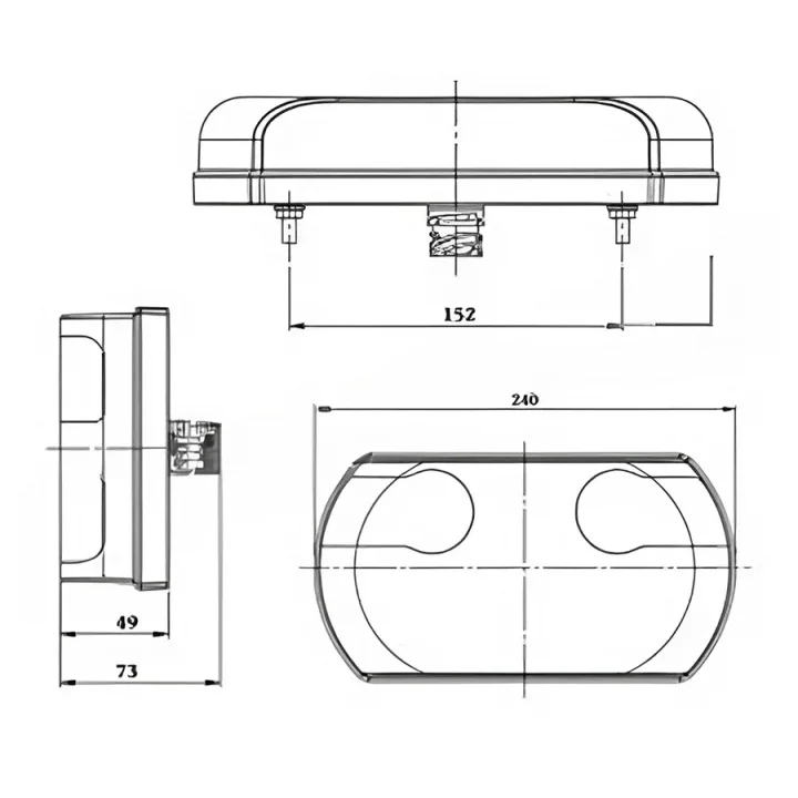 Sertplas 0106L 12V 5 Fonksiyon LED Karavan ve Römork Stop Lambası Seti – Sağ + Sol