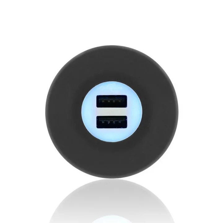 Sanel 12/24V USB Şarj Ünitesi Mavi Ledli (2,1A)