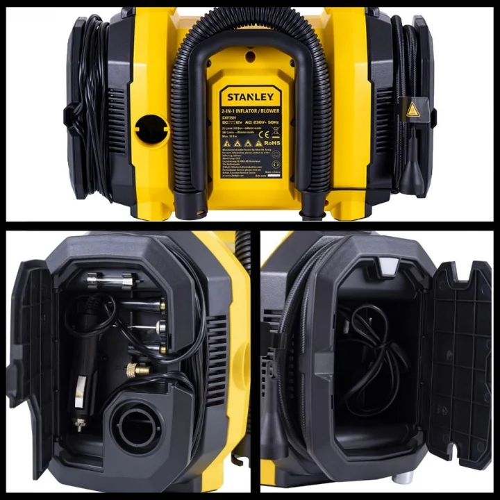 STANLEY SXIF3501 12Volt/220Volt 150 PSI Dijital Basınç Göstergeli Lastik & Yatak Şişirme Pompası + Led Lamba