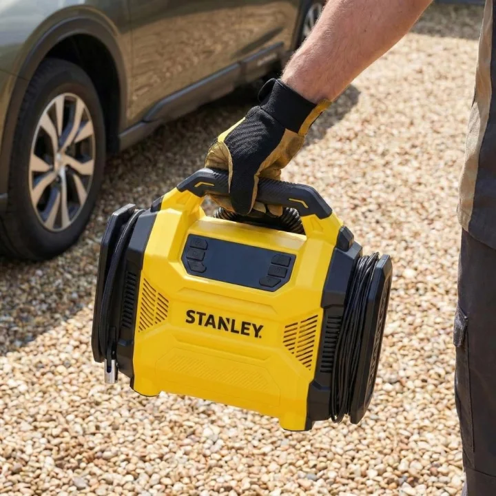 STANLEY SXIF3501 12Volt/220Volt 150 PSI Dijital Basınç Göstergeli Lastik & Yatak Şişirme Pompası + Led Lamba