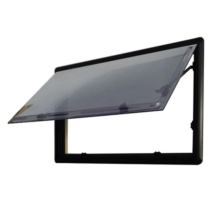 SUGA 50x35 cm Amortisörlü Karavan Penceresi Çift Akrilik Cam Sineklik & Güneşlik