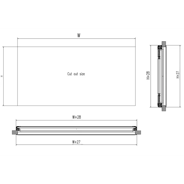 SUGA Amortisörlü Karavan Cam Pencere 90cm x 45cm