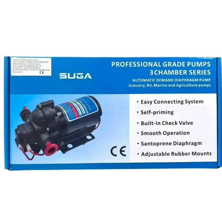 SUGA Karavan & Tekne Hidrofor Pompası 12V 11,3 L/dk 31 PSI / 2,1 Bar
