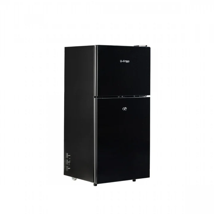 U-Frigo 108 Lt Limited Edition 12/24v Kompresörlü Buzdolabı Temperli Cam Kapak Siyah