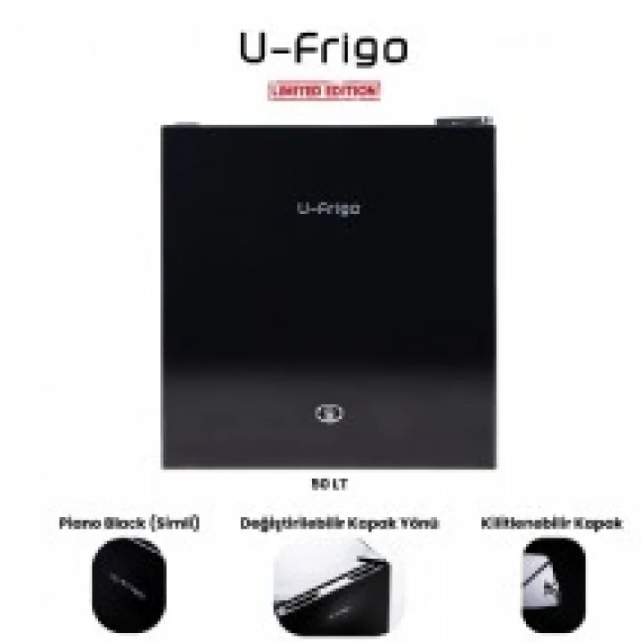 U-Frigo 50 Lt Limited Edition 12/24v Kompresörlü Buzdolabı Temperli Cam Kapak Siyah