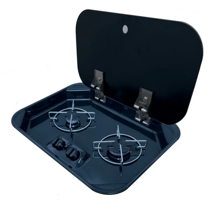 Univercal Cam Kapaklı Emaye İkili Ocak 37x48 Gaz Emniyetli