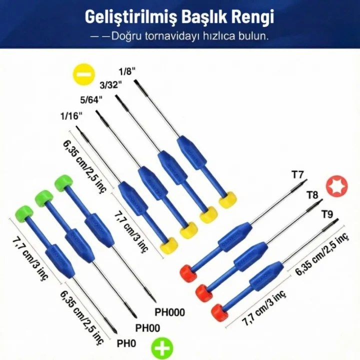 WORKPRO WP200530 CR-V 10 Parça Profesyonel Manyetik Hassas Tornavida Seti