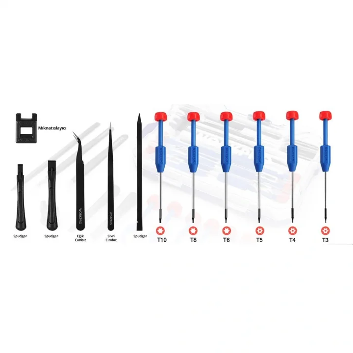 WORKPRO WP200531 12 Parça CR-V Elektronikçi Hassas Profesyonel Onarım Seti