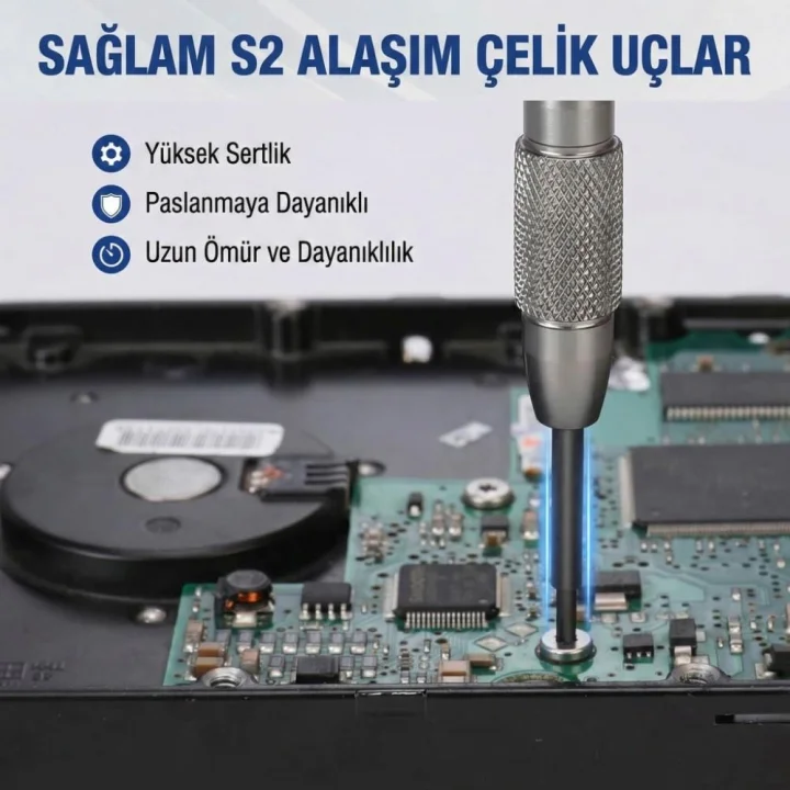 WORKPRO WP200549 6 Parça Profesyonel S2 Manyetik Saatçi Tornavida Seti