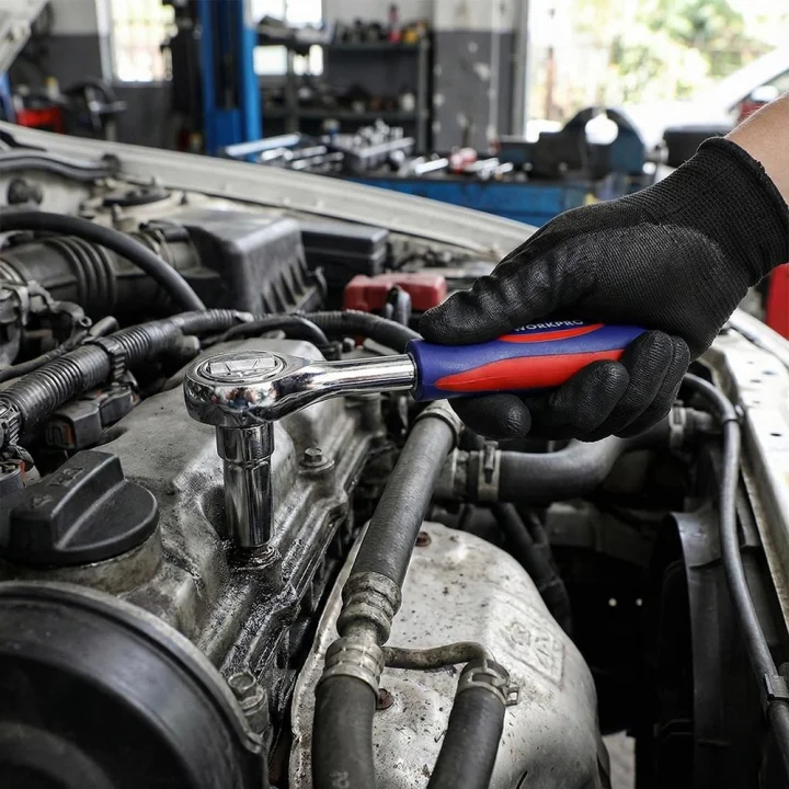 WORKPRO WP200555 1/4’ 1/2’’ 38 Parça Cr-V Lokma ve Topaç Cırcır Araç Tamir Seti