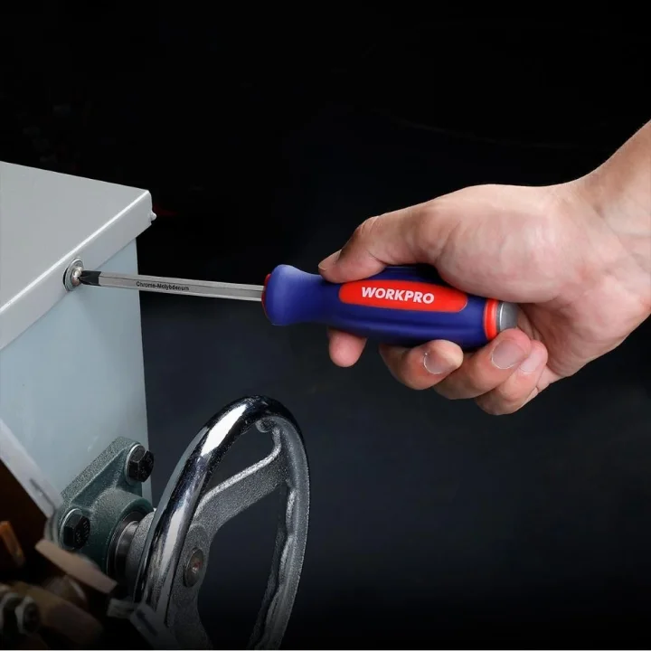 WORKPRO WP202533 1/4’ 3/8’’ 1/2’ 123 Parça Cr-V Metrik Ağır Hizmet Lokma ve Kombine Anahtar Takımı