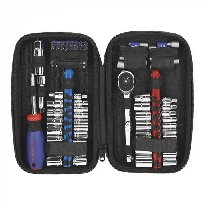 WORKPRO WP209006 84 Parça 3/8’’ 1/4’’ CR-V Metrik/İnç Profesyonel Lokma ve Bits Uç Takımı