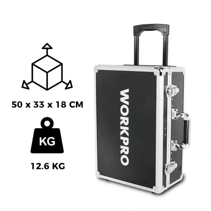 WORKPRO WP209089 145 Parça CR-V Profesyonel El Aleti Tamir Seti Tamir Bakım Çantası