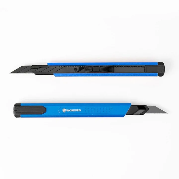 WORKPRO WP212012 9MM Alüminyum Kasa Cep Askılı Maket Bıçağı (MAVİ)