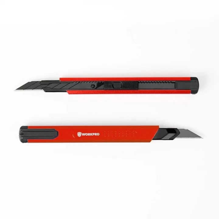 WORKPRO WP212020 9MM Alüminyum Kasa Cep Askılı Maket Bıçağı (KIRMIZI)