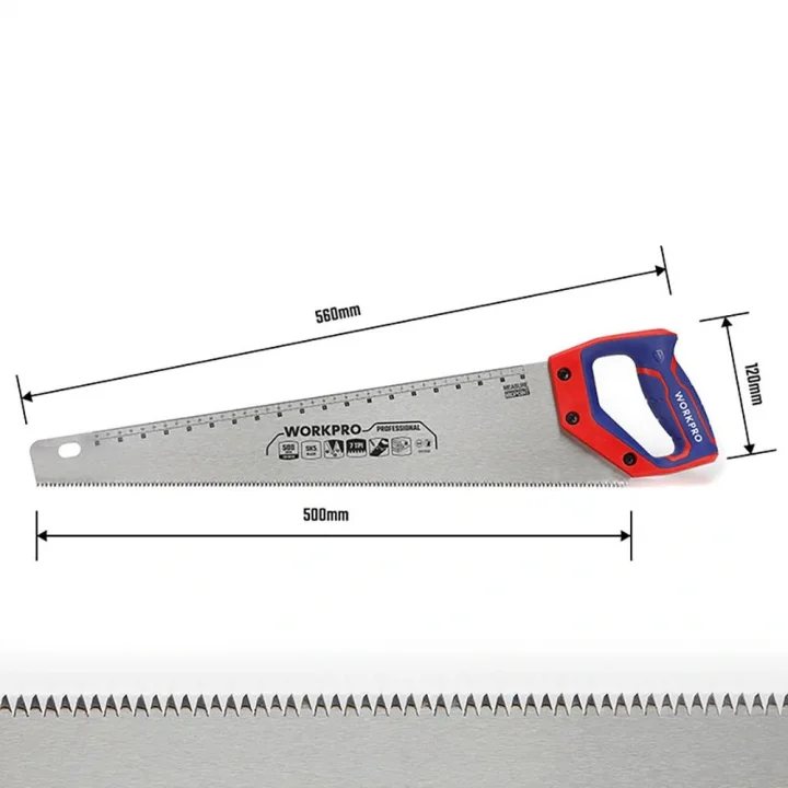 WORKPRO WP215007 500mm SK5 7 TPI Ağır Hizmet Tipi El Testeresi