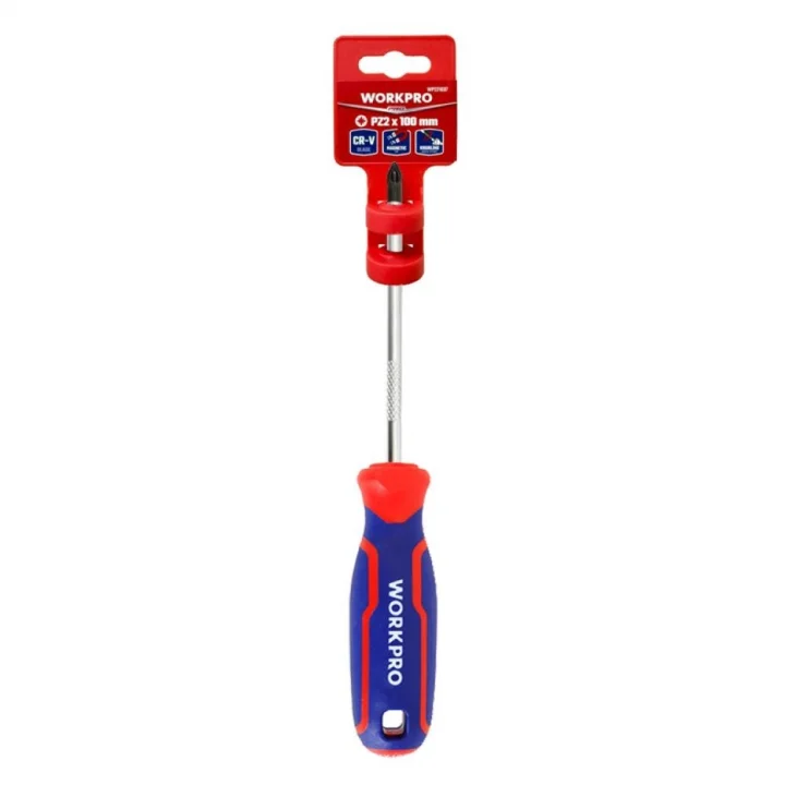 WORKPRO WP221037 PZ2x100mm CR-V Manyetik Profesyonel Yıldız Tornavida